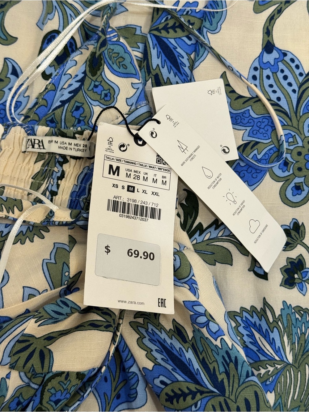 Zara The June Dress Blue Floral Maxi Dress NWT M $69.90 - Picture 8 of 9
